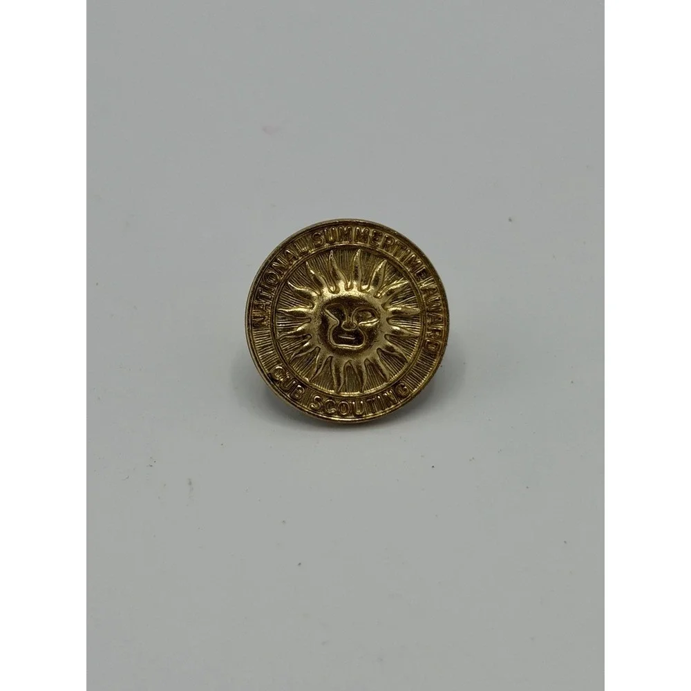 Cub Scouting National Summertime Award Sun Vintage Tack Pin Lot Of 2